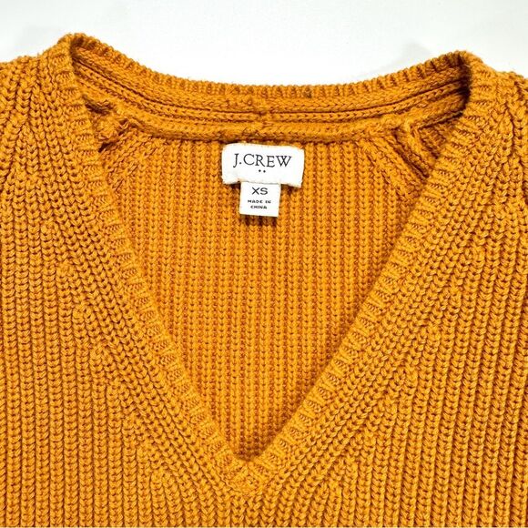 J Crew High Low Hem Cotton V-Neck Cable Knit Tunic Sweater - Picture 6 of 12